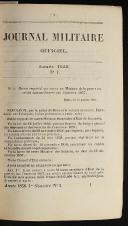 Photo 4 : JOURNAL MILITAIRE OFFICIER ANNÉE 1858 (1er semestre).