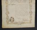 Photo 4 : CERTIFICAT DE SERVICE ET DE CONGÉ POUR ALEXANDRE CÉSAR ANNIBAL FRÉMIN DE STONNE, Mousquetaire du Roi dans la 2ème Compagnie, décerné à Paris le 27 février 1778. 29238-1