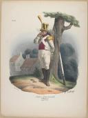 Photo 1 : BELLANGÉ - " Légions Départementales (Voltigeur) de 1816 à 1820 " - Gravure - n° 38 - Restauration