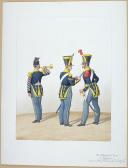 1824 Infanterie de ligne. Clairon de Voltigeurs, Sergent-Fourrier de Fusilliers, Sergent-Major de Grenadiers (12è Régiment).