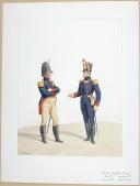 1816-1820. Artillerie à Pied. Colonel en tenue de Ville, Capitaine-Commandant en grande tenue.