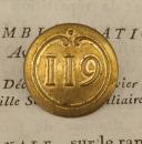 OFFICER BUTTON FROM THE 119th INFANTRY REGIMENT, First Empire. 20737-23
