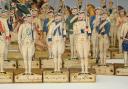 FRENCH ARMY UNDER LOUIS XVI: STRASBOURG SOLDIERS, Gouache-painted cardboard figurines, Old Monarchy. 33764