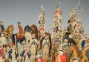 Photo 9 : FRENCH ARMY UNDER LOUIS XVI: STRASBOURG SOLDIERS, Gouache-painted cardboard figurines, Old Monarchy. 33764