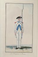 Photo 1 : Nicolas Hoffmann, Régiment d'Infanterie (Piémont) au règlement de 1786.