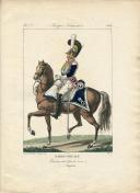 GENTY : TROUPES FRANÇAISES, PLANCHE 27, GARDE ROYALE - CUIRASSIER EN GRANDE TENUE, 1816.