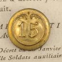OFFICER BUTTON FROM THE 15th INFANTRY REGIMENT, First Empire. 20737-12