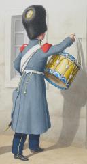 Photo 2 : 1824. Garde Royale. Infanterie. (2e Régiment). Capitaine Adjudant-Major, Lieutenant de Fusiliers. (3e Régiment). Officier et Tambour de Fusiliers.