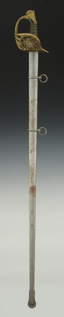 Photo 2 : OFFICER'S SABER OF THE SQUADRON OF THE HUNDRED GUARDS OF EMPEROR NAPOLEON III, model 1854, Second Empire. 22003