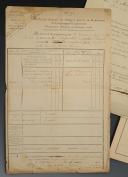 Photo 4 : ENSEMBLE DE TROIS DOCUMENTS DÉCERNÉS À FRANÇOIS CARPENTIER : attestation d'engagement et extraits du registre matricule, 2ème Compagnie de Mousquetaires, Restauration. 29238-4