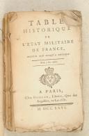 Photo 1 : TABLE historique de l'état militaire de France.