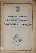 Photo 1 : LEVRAULT - " Historique sommaire du 2ème régiment de Chasseurs d'Afrique pendant la campagne 1914-1918 " - Paris