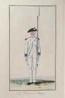 Photo 1 : Nicolas Hoffmann, Régiment d'Infanterie (Blaisois) au règlement de 1786.