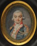 OFFICIER DE LA GARDE NATIONALE À CHEVAL DE PARIS, VAINQUEUR DE LA BASTILLE, Révolution vers 1792 : portrait miniature. 17162