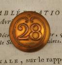 OFFICER BUTTON OF THE 28th INFANTRY REGIMENT, First Empire. 20737-11