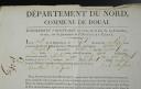 Photo 2 : Voluntary enrollment of citizen Norguet Arnould in the Chasseurs tirailleurs à pied, residing in Orchies, on the 7th of ventôse in the year eight (26th of February 1800). 18902-6