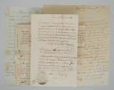 Émigrés. LOT DE QUATRE CERTIFICATS DE SERVICE POUR OBTENTION D'UNE PENSION. 18913-47