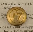 OFFICER BUTTON FROM THE 17th INFANTRY REGIMENT, First Empire. 20737-15