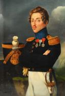 ISIDORE PÉAN DU PAVILLON: PORTRAIT OF ALPHONSE HENRI COTTIN, BATTALION CHIEF GRENADIER IN THE STAFF OF THE 23rd INFANTRY REGIMENT: Oil on canvas, Restoration period. 29243