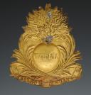 Photo 2 : PLAQUE DE CASQUE DE SAPEURS-POMPIERS DE LA COMMUNE DE ARBENT, type 1848, Seconde République. 25375-27
