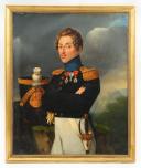 Photo 2 : ISIDORE PÉAN DU PAVILLON: PORTRAIT OF ALPHONSE HENRI COTTIN, BATTALION CHIEF GRENADIER IN THE STAFF OF THE 23rd INFANTRY REGIMENT: Oil on canvas, Restoration period. 29243