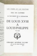 Photo 4 : CASTRIES. (Duc de). De Louis XVIII à Louis-Philippe.