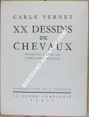 Photo 1 : VERNET (Carles) - " XX Dessins de Chevaux " - Introduction de J. Portefin - Exemplaire n°360 - Paris - 1948