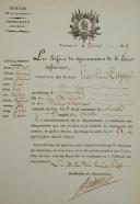 Photo 3 : Conscription. CONSCRIPTION CERTIFICATE OF Mr. Louis Pierre DESGAGE, in Nantes, Department of Loire-Inférieure. 18902-8