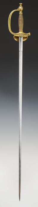 Photo 3 : ÉPÉE D'OFFICIER SUBALTERNE DU SERVICE DE SANTÉ, modèle 1872, lame de 1887, Troisième République. 29607R