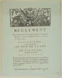 RÈGLEMENT pour la formation des cinquante-quatre Compagnies franches & des trois Légions créées par la loi du 31 mai 1792. Du 20 juin 1792, l'an 4e de la Liberté. 8 pages