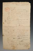 Grande Armée. 124ème Régiment d'Infanterie de Ligne. ORDRE DONNÉ À MONSIEUR HAMS (?), sergent-major, adjoint de l'Officier payeur, de se rendre au dépôt du régiment à Abbeville (Somme) pour y recevoir sa réforme, Polotzk le 7 août 1812. 18909-3