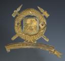 Photo 2 : PLAQUE DE CASQUE DE SAPEURS-POMPIERS DE LA COMMUNE DE ARBENT, type 1848, Seconde République. 25375-30