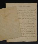 Photo 2 : DEUX LETTRES DE L'ADJUDANT MAJOR JEAN SYLVAIN DE FLAMBARD, 6ème voltigeurs, À SA MÈRE, l'une est datée Louvain 18 avril 1814. 18856-16