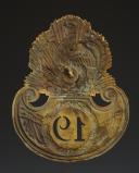 Photo 2 : PLAQUE DE SHAKO D'OFFICIER DU 19ème RÉGIMENT D'INFANTERIE, modèle 1837, Monarchie de Juillet. 32236