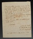 Photo 2 : LETTRE AUTOGRAPHE DU CAPITAINE DE VAISSEAU PIERRE-RENÉ-MARIE COMTE DE VAUGIRAUD DE ROSNAY *, Les Sables d'Olonne le 9 janvier 1785. 32718