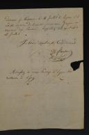 Photo 4 : DEUX LETTRES DE L'ADJUDANT MAJOR JEAN SYLVAIN DE FLAMBARD, 6ème voltigeurs, À SA MÈRE, l'une est datée Louvain 18 avril 1814. 18856-16