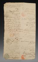 Photo 4 : Grande Armée. 124ème Régiment d'Infanterie de Ligne. ORDRE DONNÉ À MONSIEUR HAMS (?), sergent-major, adjoint de l'Officier payeur, de se rendre au dépôt du régiment à Abbeville (Somme) pour y recevoir sa réforme, Polotzk le 7 août 1812. 18909-3