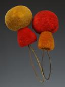 TWO "CHAMPAGNE CORK" POMPONS FOR BICORNE HAT OF IMPERIAL GUARD INFANTRY, Second Empire. 32875