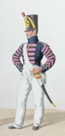 Photo 2 : 1820. Légions Départentales. Cornet de Voltigeurs (67e Légion - du Haut Rhin), Tambour de Fusiliers (1ère Légion - de l'Ain).