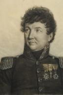 Photo 2 : CHARCOAL PORTRAIT OF A FORTRESS COMMANDER, Restoration period. 29935