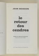 Photo 2 : BOISSON (Jean) – " Le retour des cendres "  