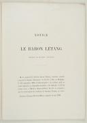 Photo 3 : Notice sur Le Baron Létang, général de division, sénateur 