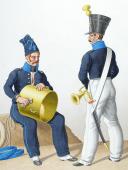 1824. Infanterie de Ligne. Tambour de Grenadiers,Clairon de Voltigeurs (56è Régiment).