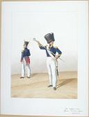 1822. Artillerie à Pied. Officier, Tambour-Major en petite tenue
