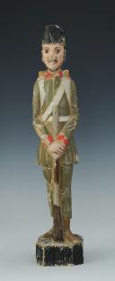 SOLDAT DE L'INFANTERIE AUTRICHIENNE : figurine en bois polychromé, XIXème siècle.
