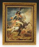 Photo 1 : REPRODUCTION after Théodore GÉRICAULT OF THE PORTRAIT OF LIEUTENANT DIEUDONNÉ OF THE CHASSEUR À CHEVAL REGIMENT OF THE IMPERIAL GUARD, 1812, First Empire. 21st century. 26717