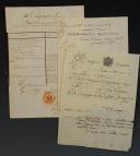 10th Line Infantry Regiment. LOT OF TWO LETTERS SIGNED BY COLONEL DUDIT RÉGIMENT SOULIER, one dated 1805 to the General Secretary of the Minister of War, the second from 1811 to the Duke of Feltre, Minister of War, and A MEMOIR SIGNED BY COLONEL REAL, 1813. 18911-10