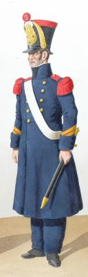 Photo 2 : 1822. Artillerie à Pied. Officier, Sous-Chef Ouvrier d'Etat, Sergent, Caporal.