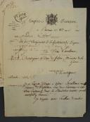 Photo 2 : 10th Line Infantry Regiment. LOT OF TWO LETTERS SIGNED BY COLONEL DUDIT RÉGIMENT SOULIER, one dated 1805 to the General Secretary of the Minister of War, the second from 1811 to the Duke of Feltre, Minister of War, and A MEMOIR SIGNED BY COLONEL REAL, 1813. 18911-10