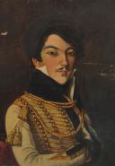 Anonyme - OFFICIER DU 5ème RÉGIMENT DE HUSSARDS PREMIER EMPIRE : Huile sur toile, Début XXème siècle. 33561